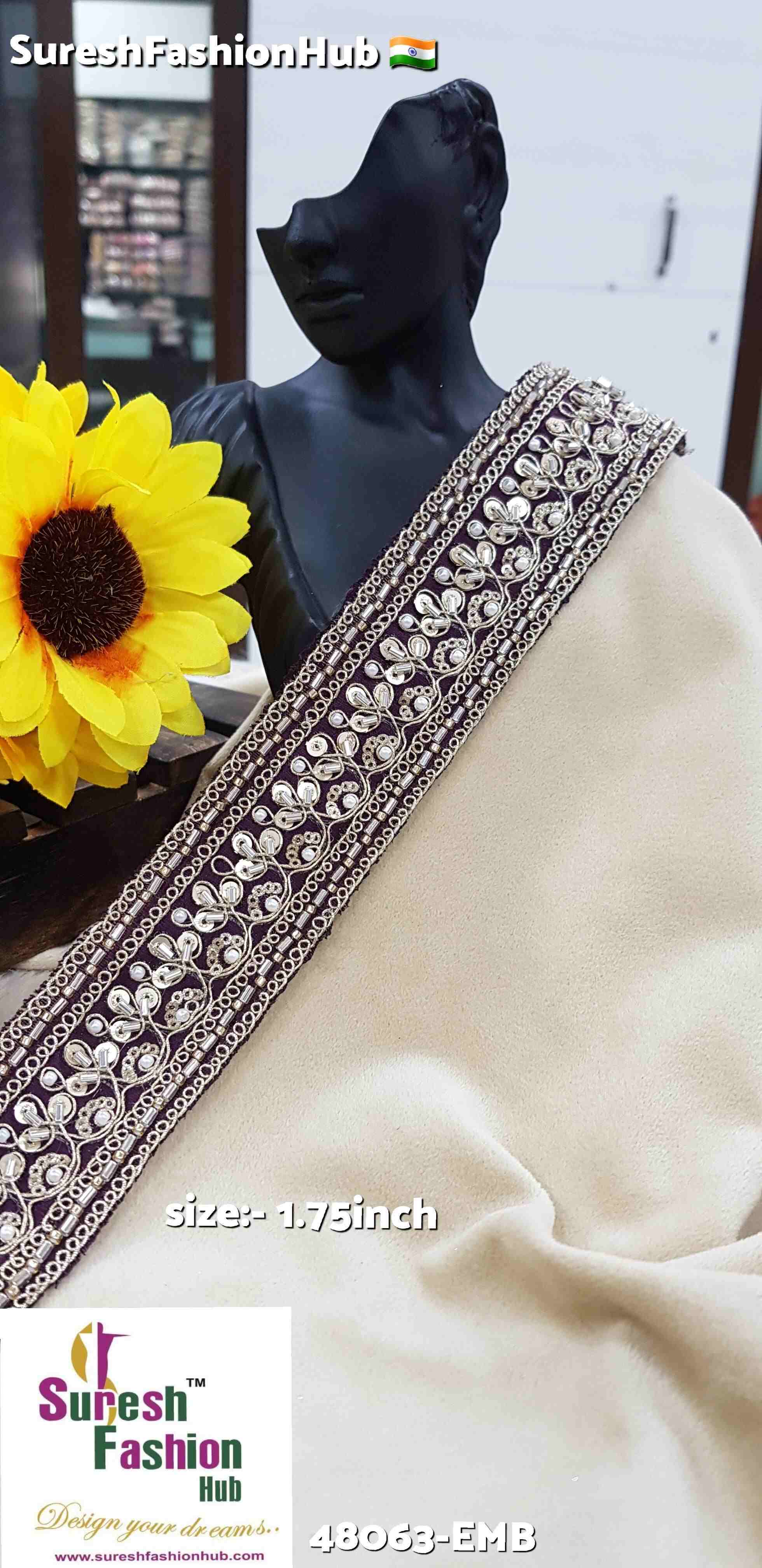 Wine Floral Fabric Lace