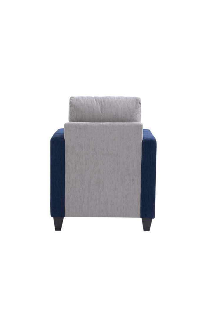 neudot Saya Sofa for Living Room | 1 Persons Sofa| Premium Fabric with Cushioned Armrest | 12 Months Warranty| Solid Wood Frame| 1 Seater in Saya Duo Blue Colour