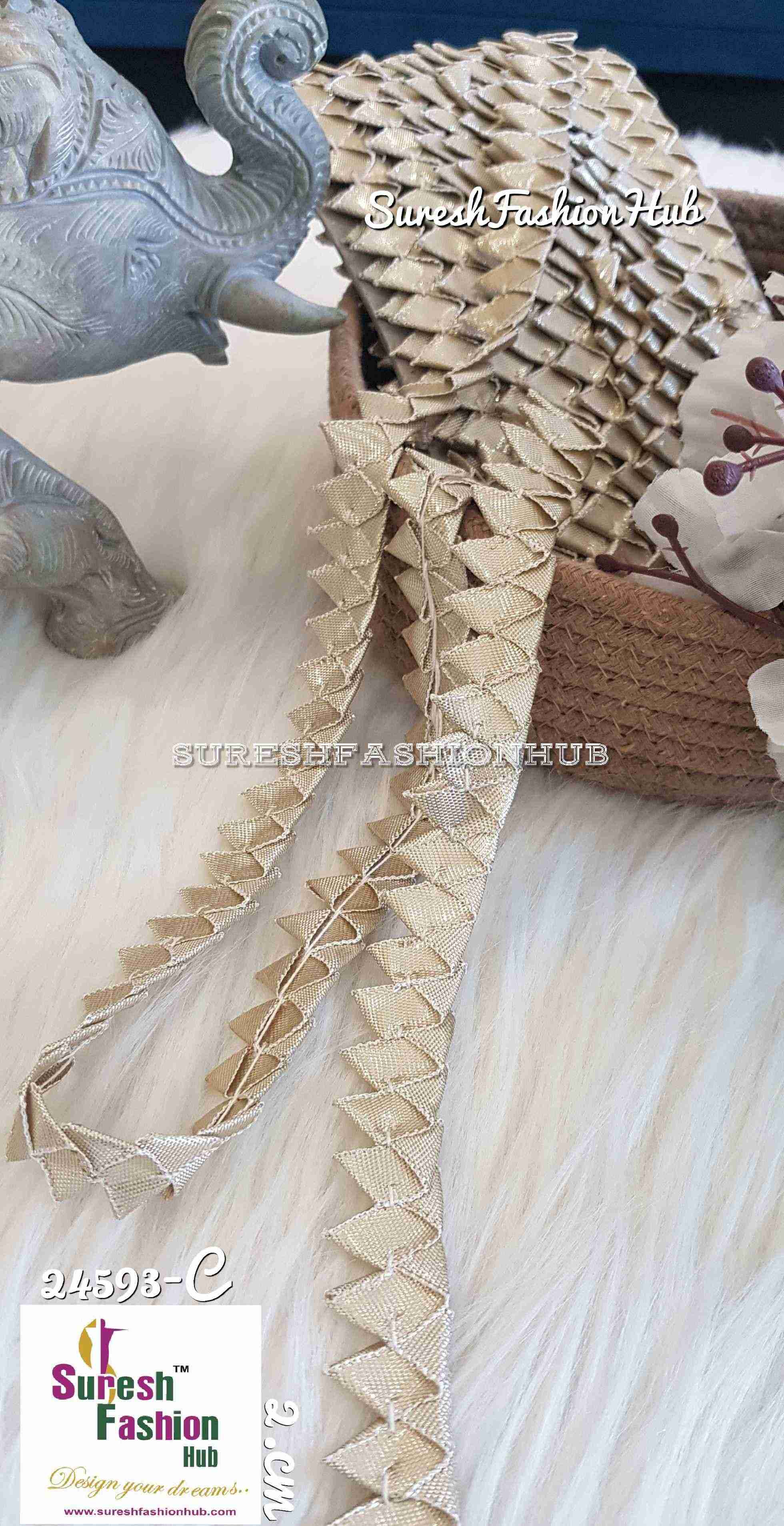 Samosa Gota Patti Light Gold Trim