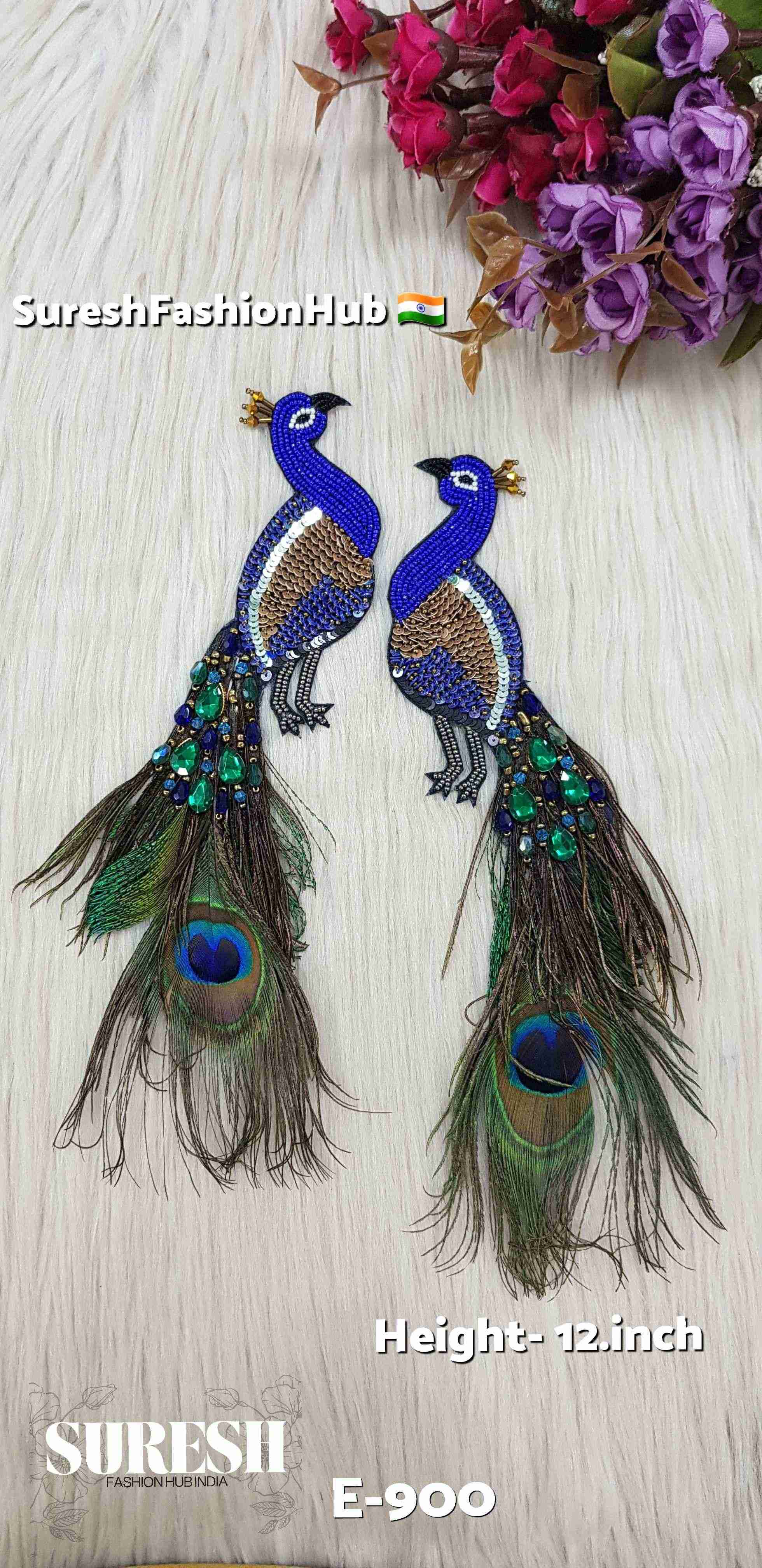 Royal Blue Peacock Patch – Right Facing | E-900