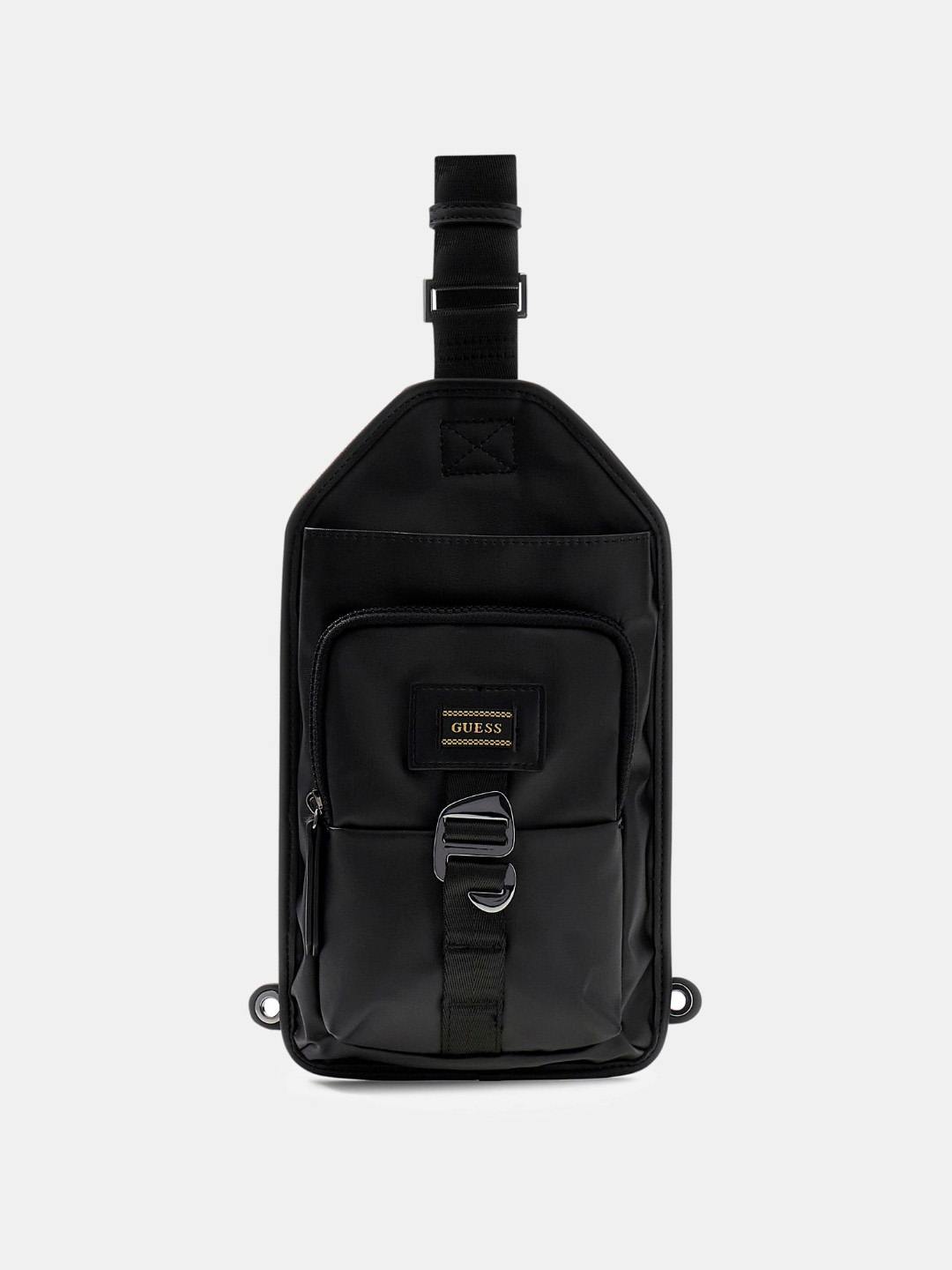 Guess Black PU Solid MEN Cross Body