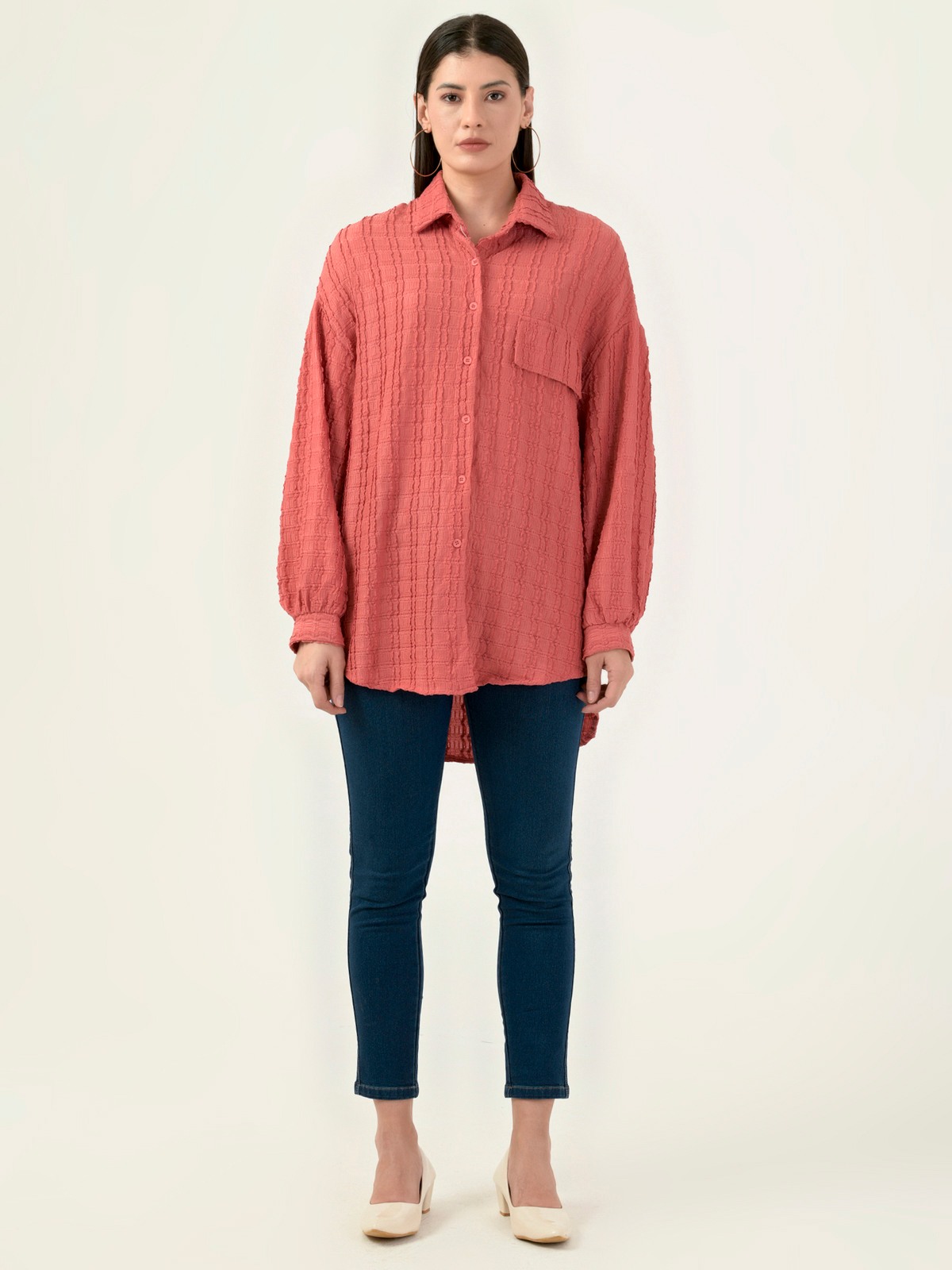 Albion Women Smart Premium Pink Casual Shirt