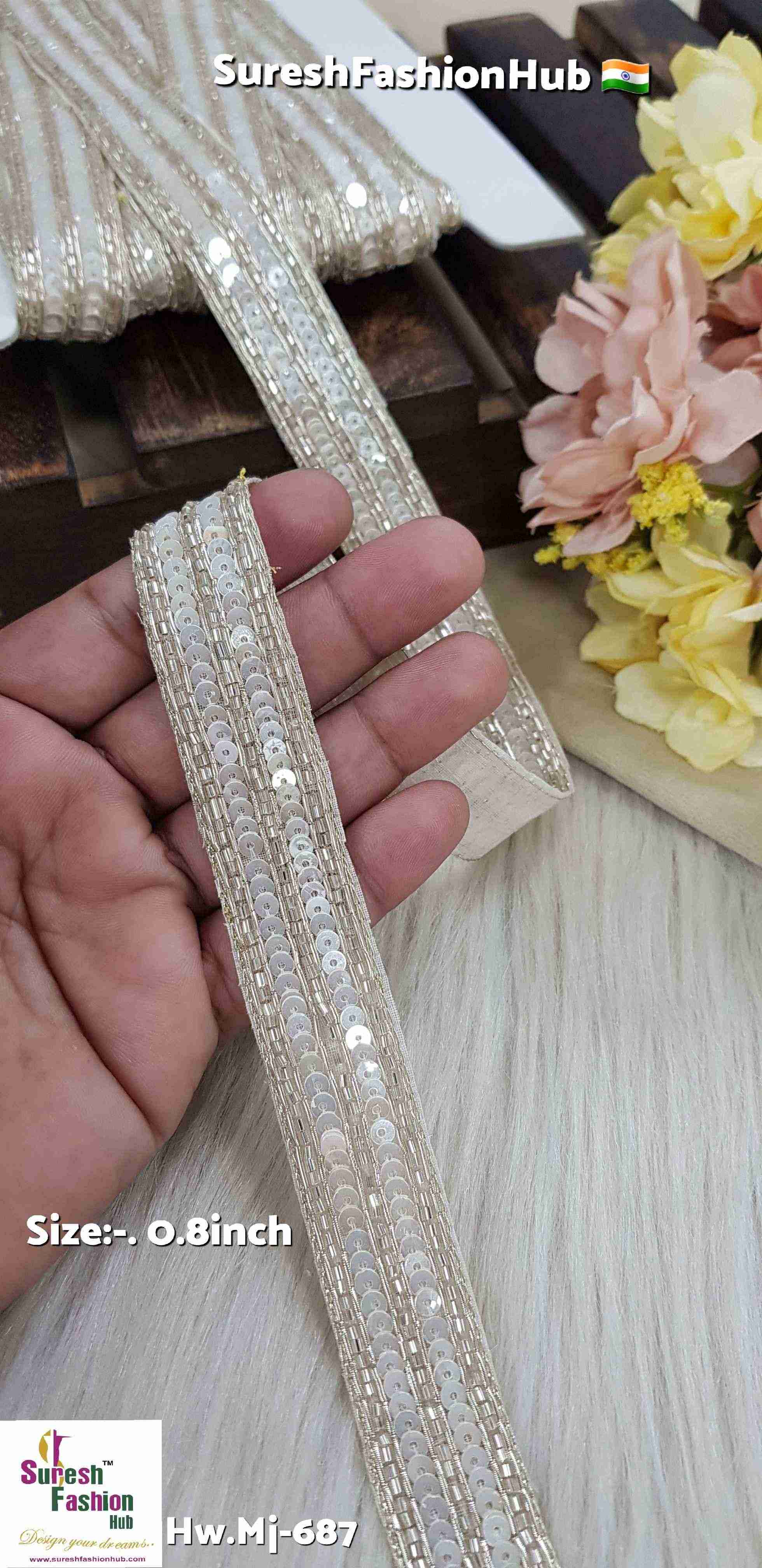 Opulent Light Gold Kaddhana Sequence Border