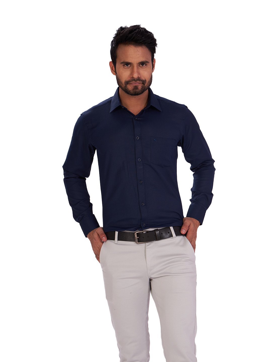 D'cot by Donear Men's Blue Cotton Formal Shirts