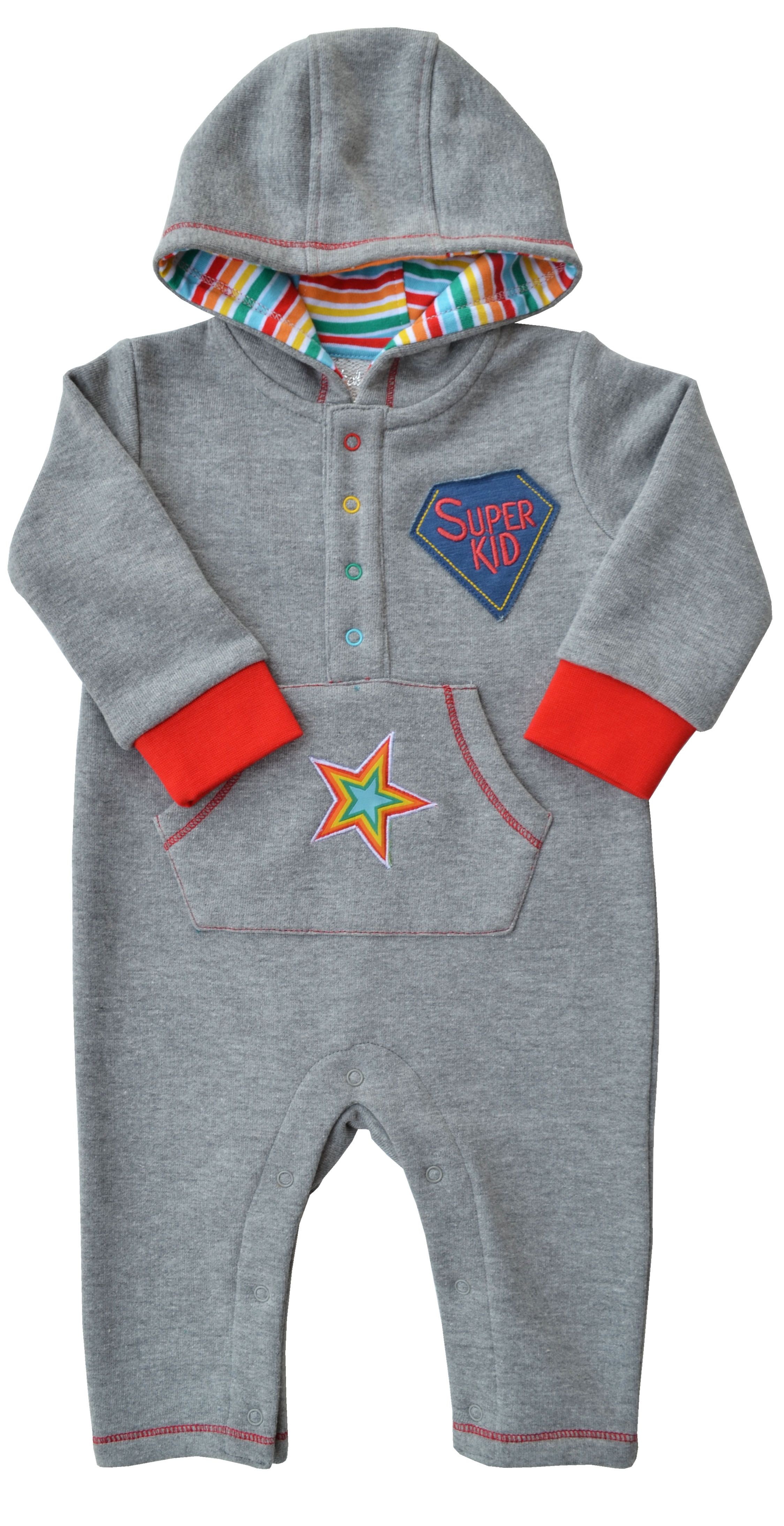 Babeez | Grey Sleeper With Hood (French Terry) undefined