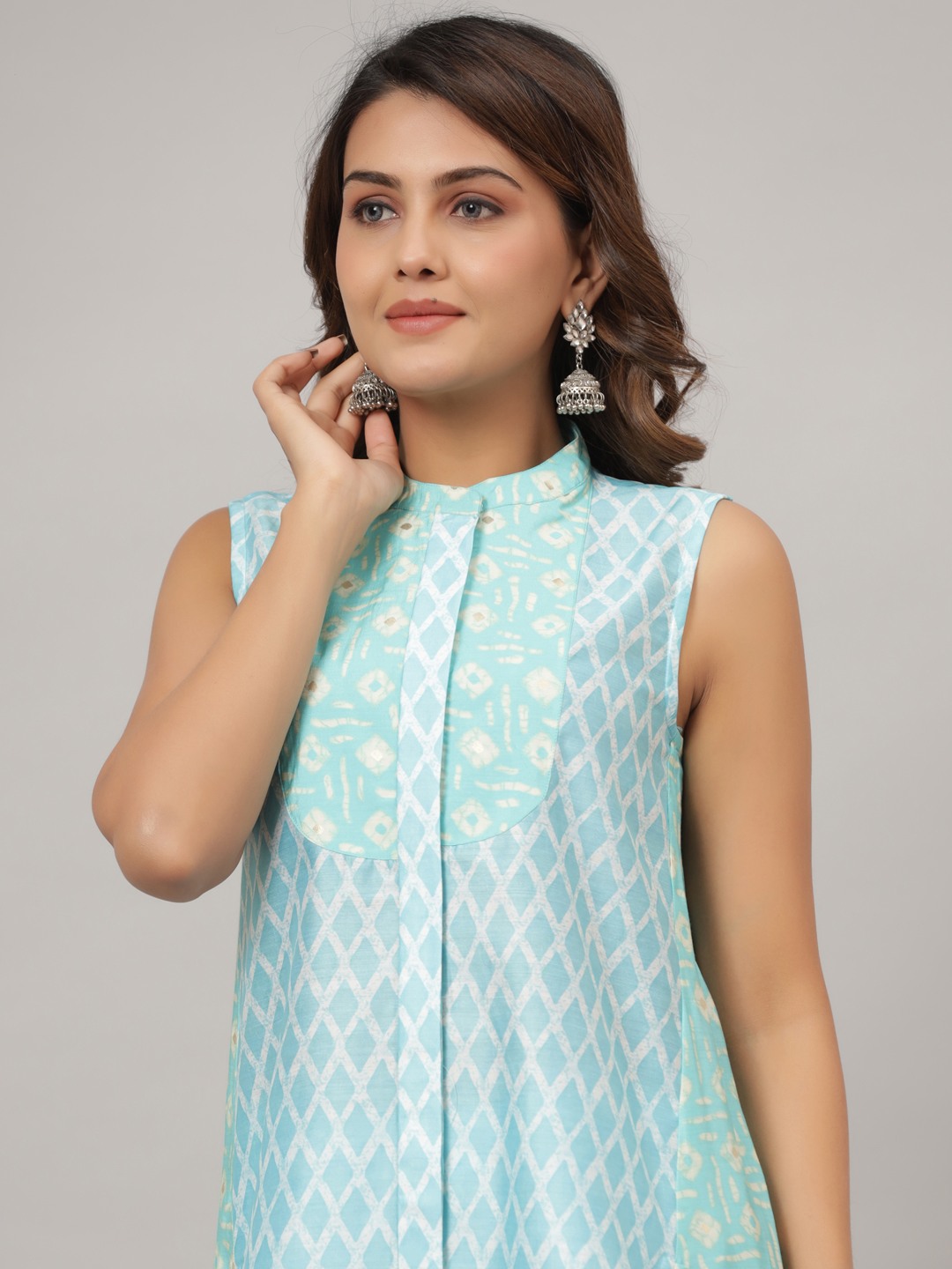 BEAUTIFUL SKY BLUE PRINTED MUSLIN CO-ORD SET