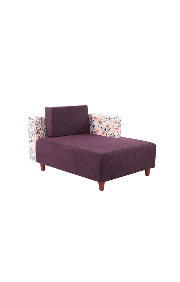 neudot Hailey Duet Fabric 1 Seater LHS Lounger in Floral Paradise Purple Colour
