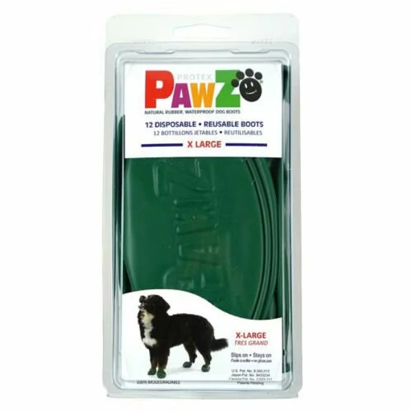 Protex Pawz Disposable Dog Boots - Green - 12 Disposable Boots