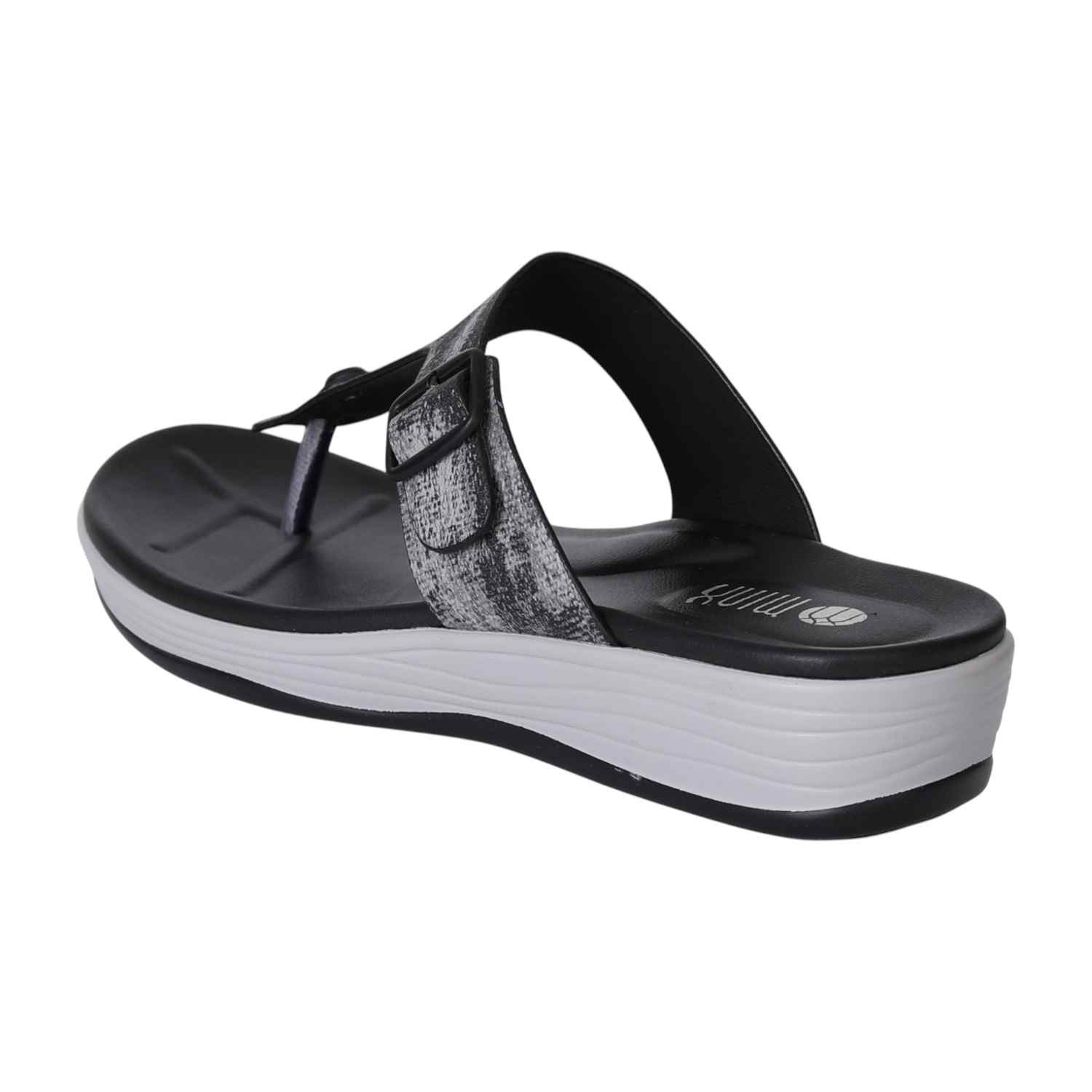 Black Comfort Wave Sandals for Women