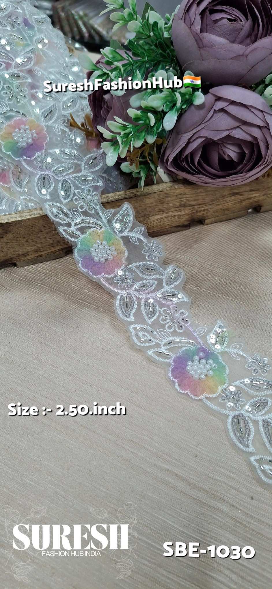 Pastel Bloom Luxe Imported Organza Lace – SBE-1030