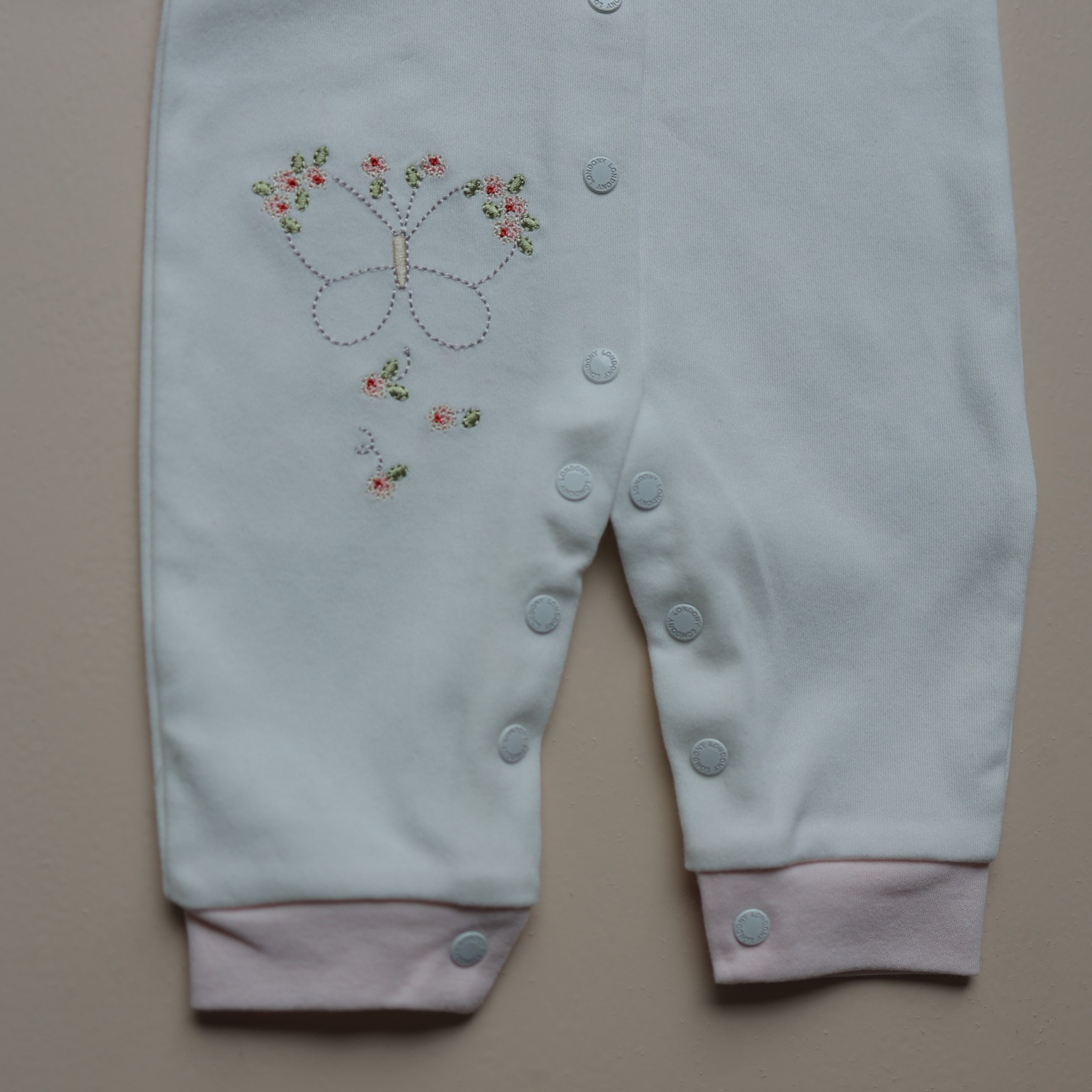 Peach Blossom Butterfly Baby Romper