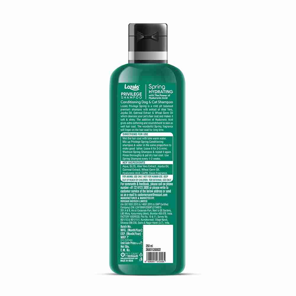 Lozalo Priviledge Conditioning Dog & Cat Shampoo, 250 ml (Spring)