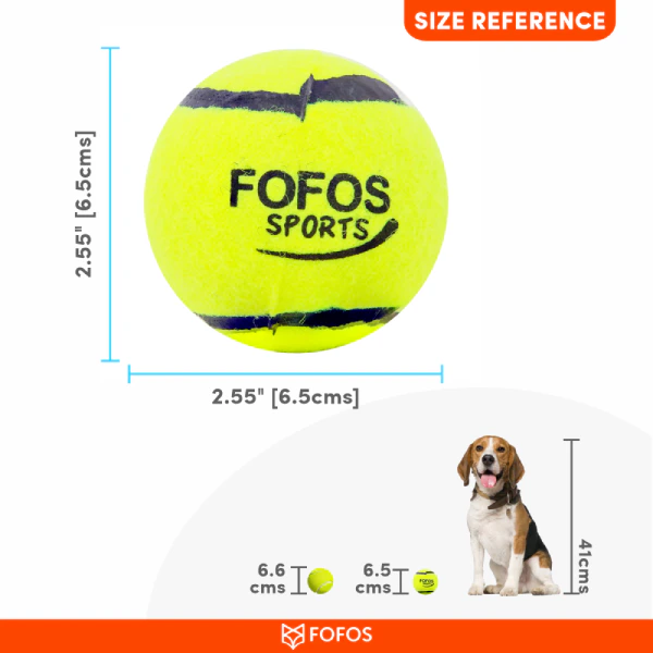 BarkButler x Fofos Sports Fetch Yellow Ball Dog Toy, Pack of 4
