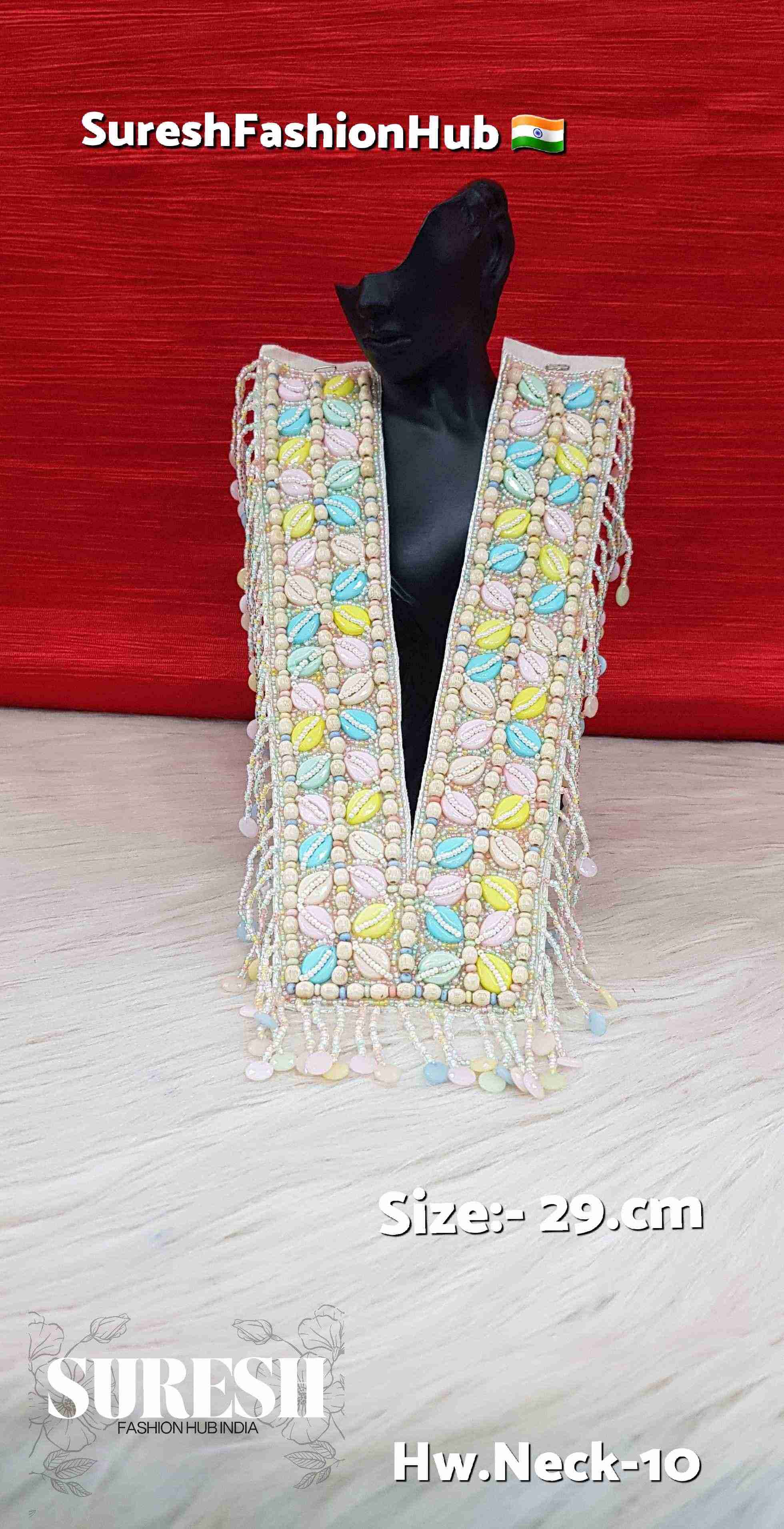 Boho Shell Handcrafted Neck Patch – Light Multi Color