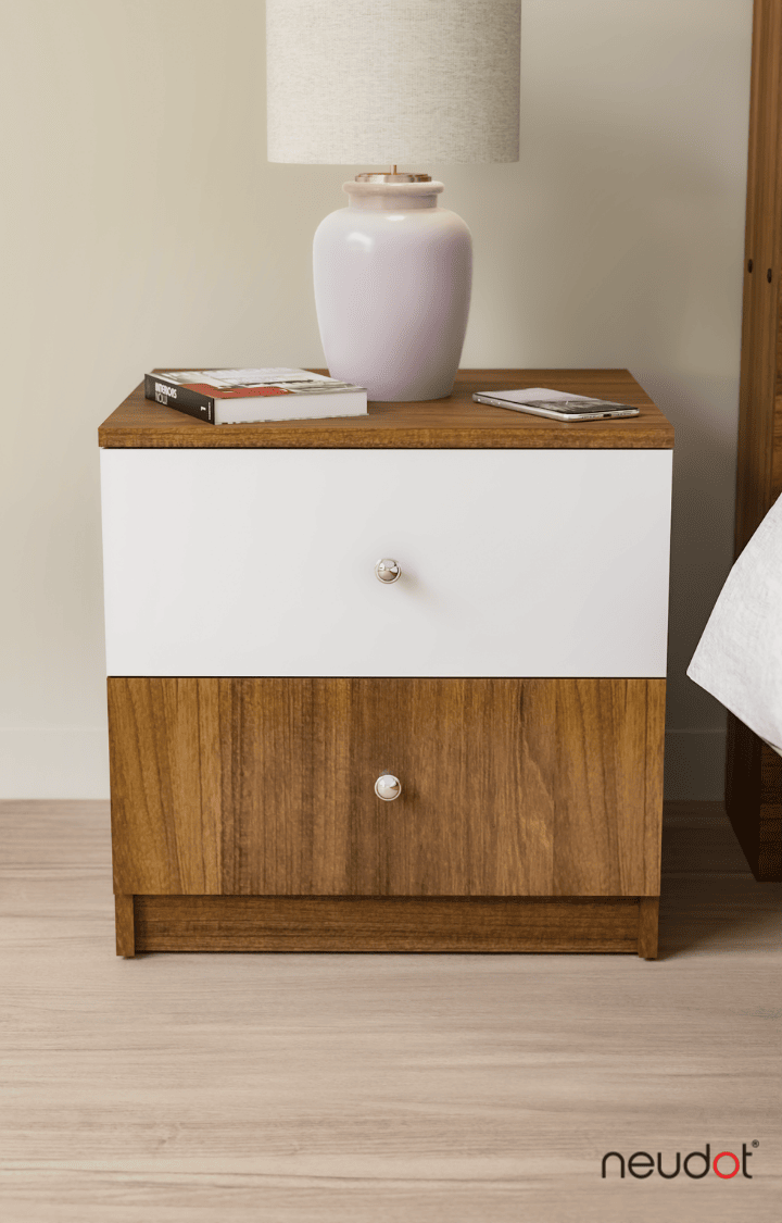 Petra Bedside Table Set of 2 - Leon Teak (DIY)