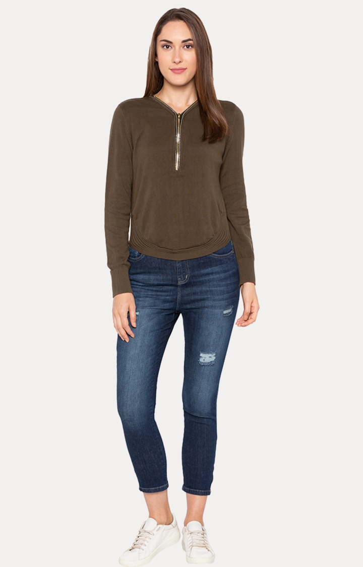 globus | Brown Solid Sweater 1