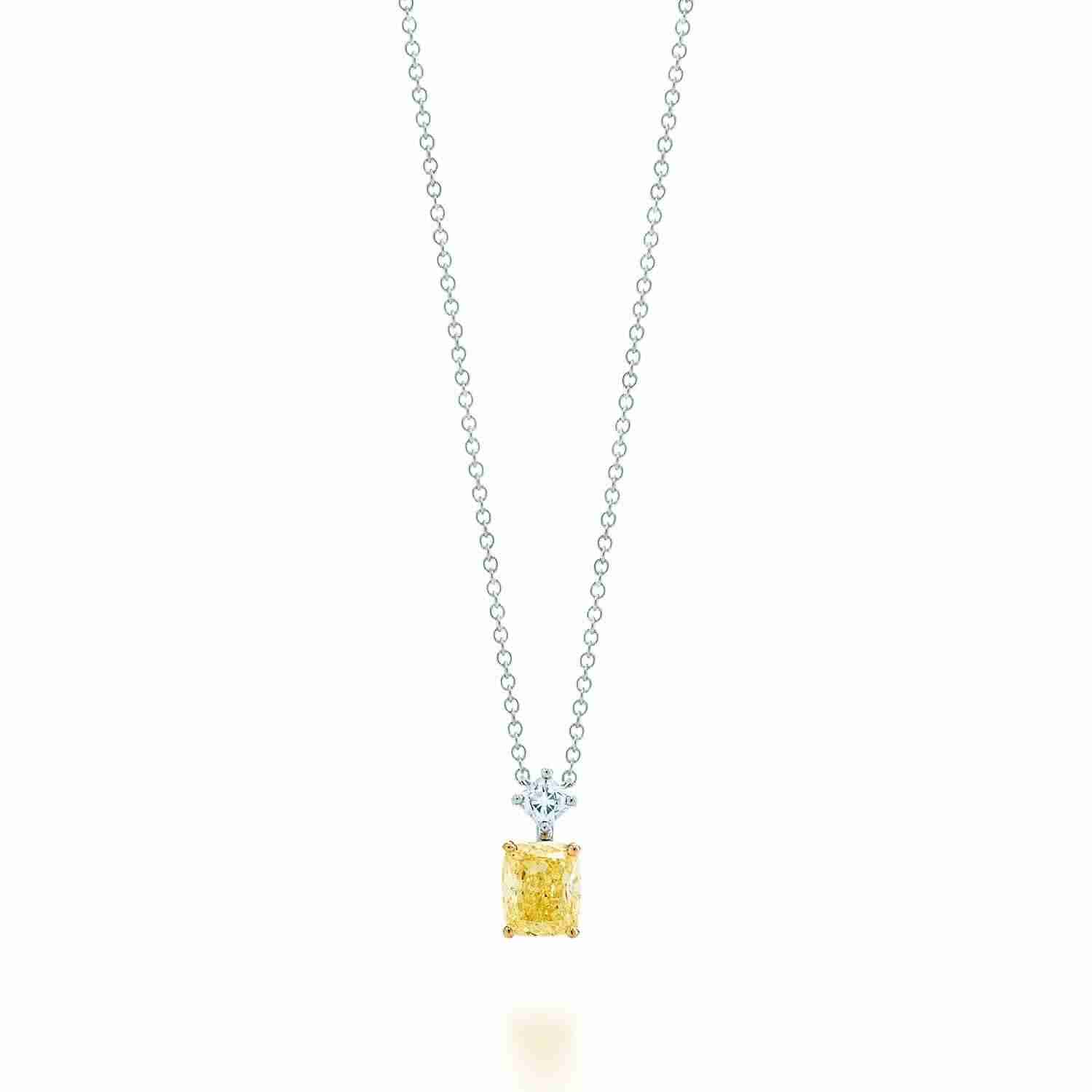 Platinum 18K Lucida Accent Pendant with Chain