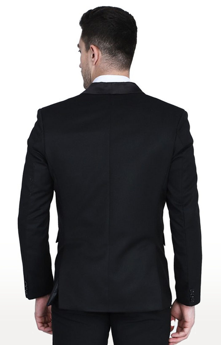 TAHVO | Black Tuxedo Blazer With Hanky For Men 3