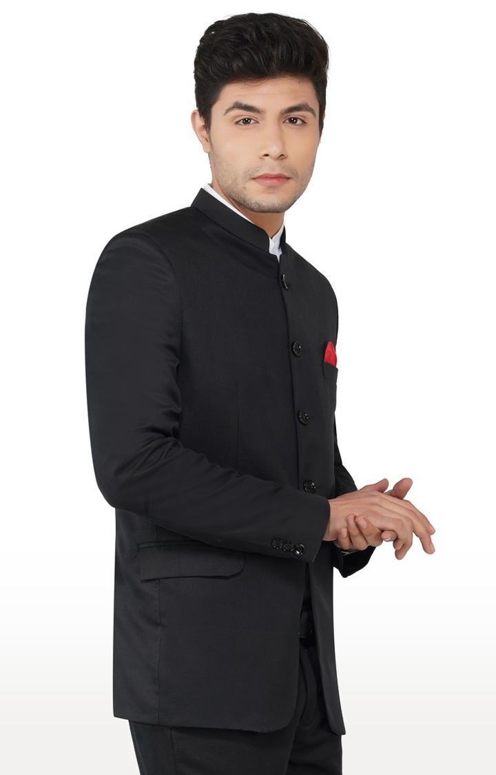 Shop Stylish Black Jacquard Silk Bandhgala Jodhpuri Suits Party Wear Online  at Best Price | Cbazaar