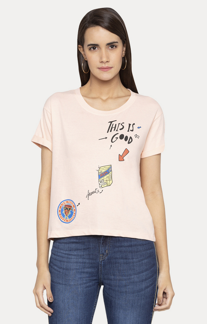Pink Printed T-Shirt