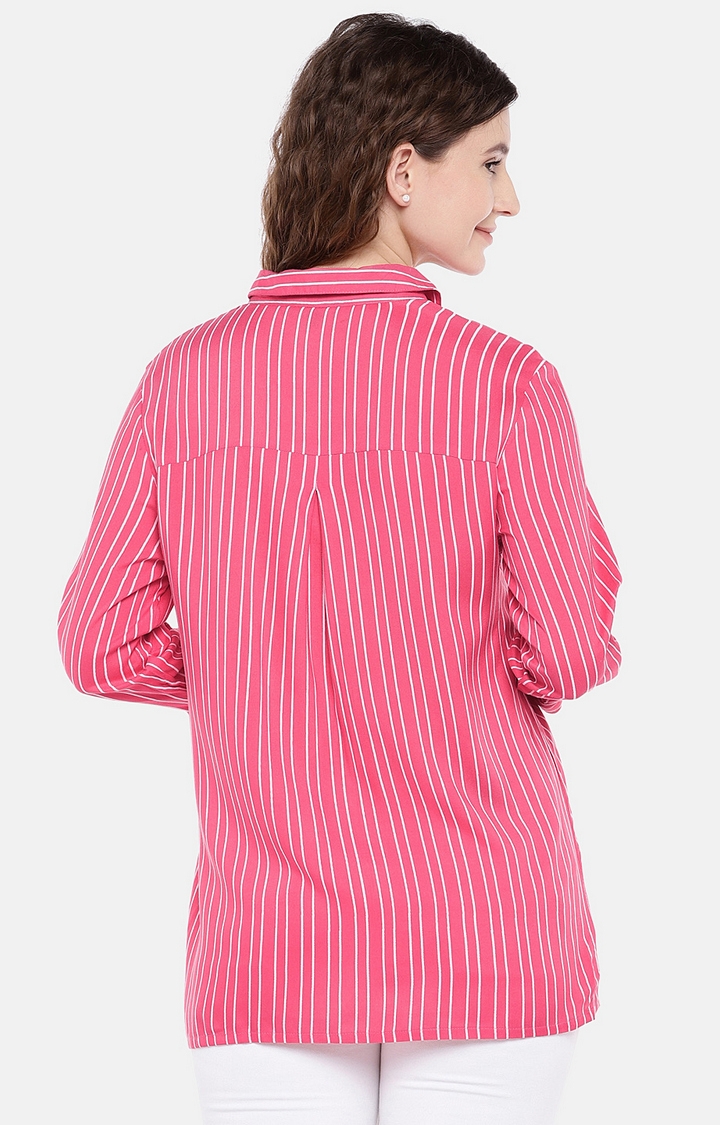 globus | Pink Striped Casual Shirt 3