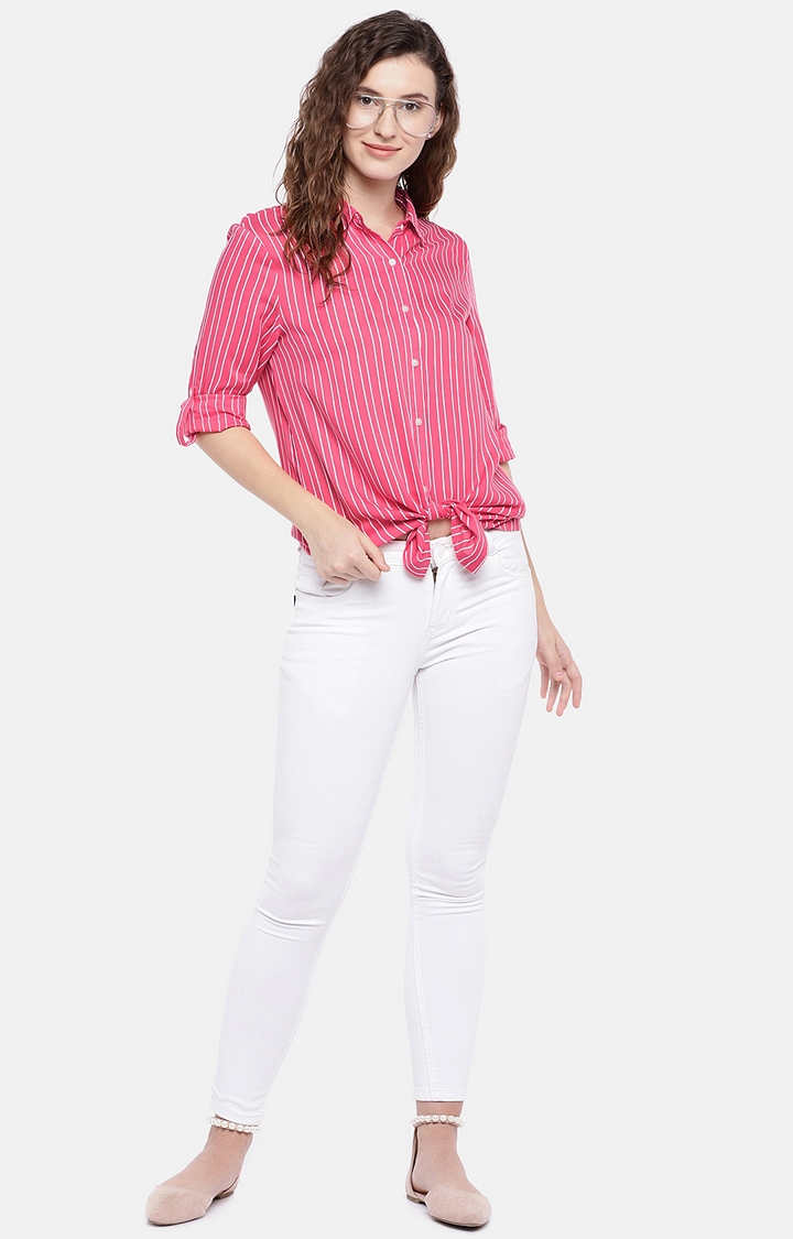 globus | Pink Striped Casual Shirt 1