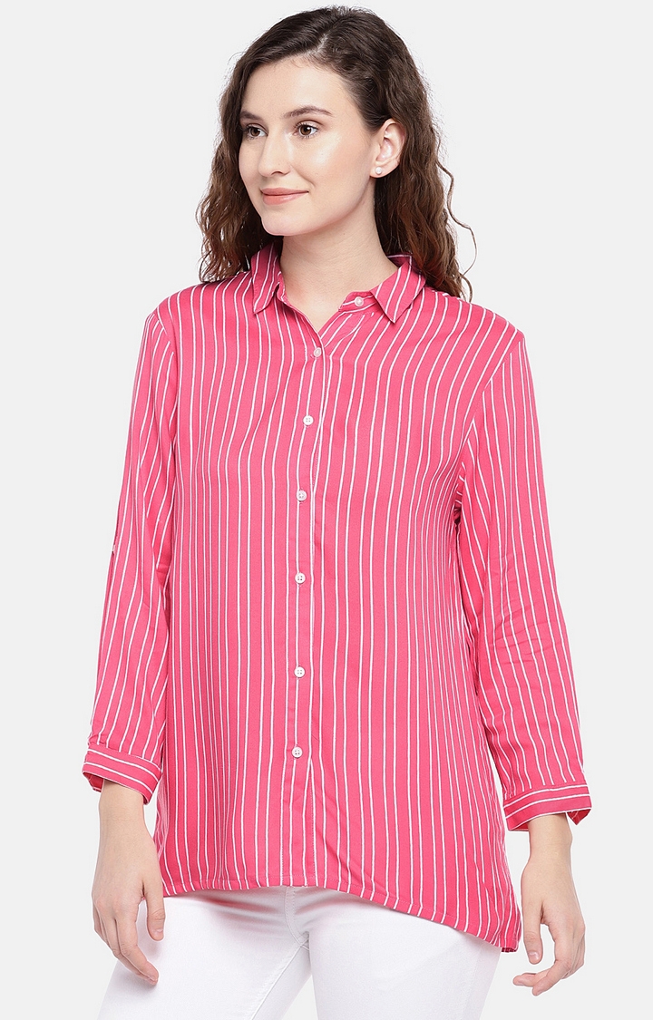 globus | Pink Striped Casual Shirt 2