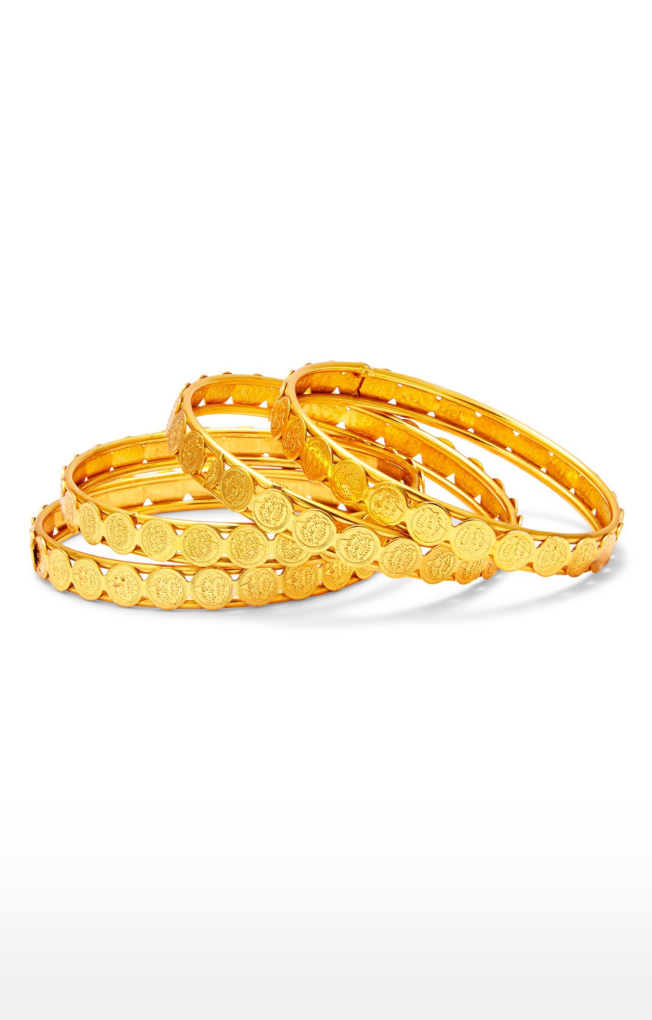 Graceful Temple Jewellery Bridal Antique Gold Bangles Design Online BJS6268