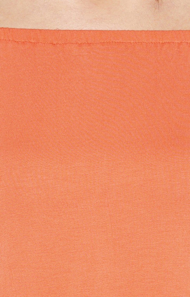 Orange Solid Off Shoulder Top