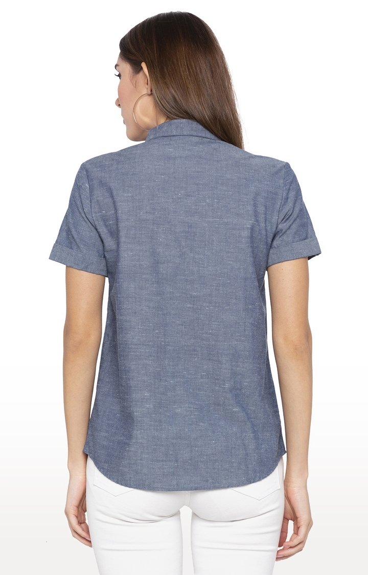 globus | Blue Melange Formal Shirt 3