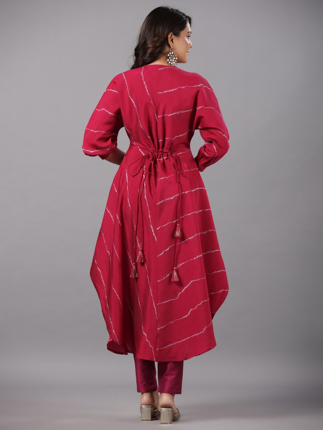 Pink Muslin Handkerchief A-Line Kurta With Pant