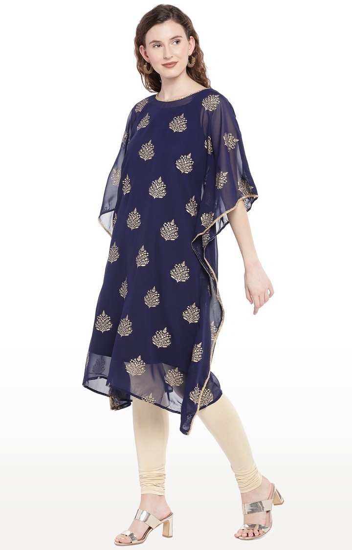 Blue Printed Kaftan