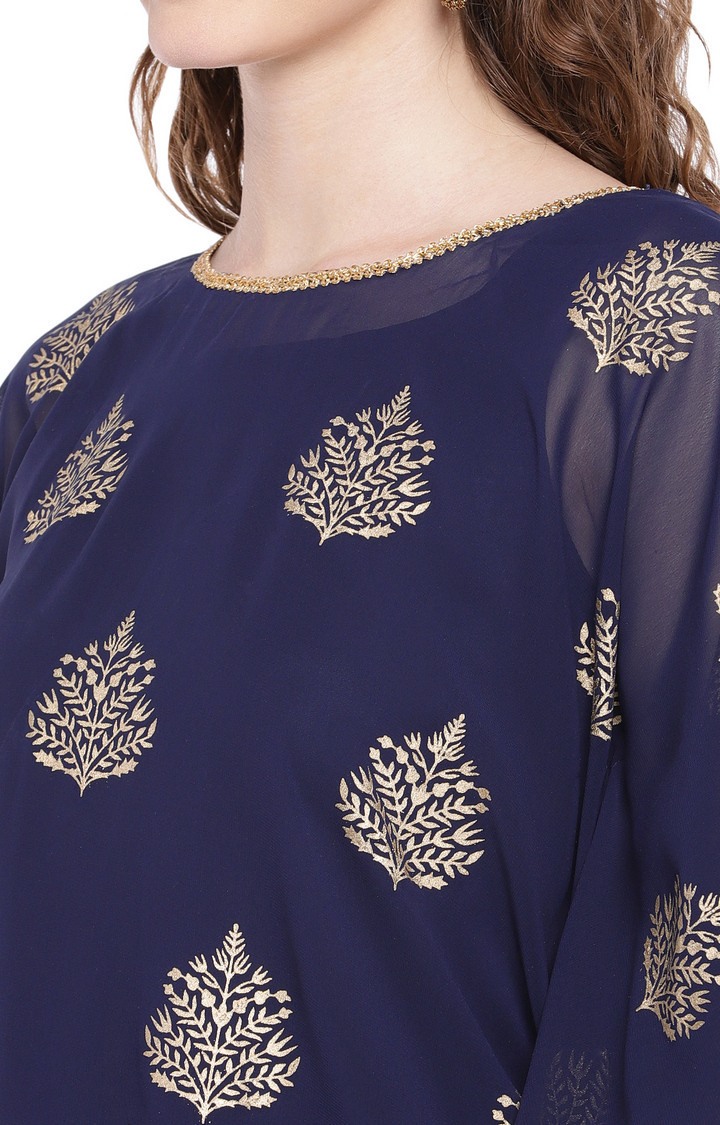 Blue Printed Kaftan