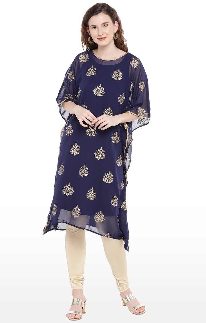 Blue Printed Kaftan