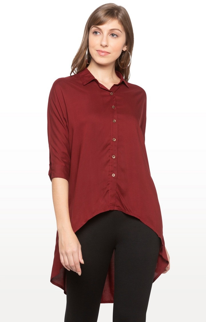 globus | Red Solid Casual Shirt 0