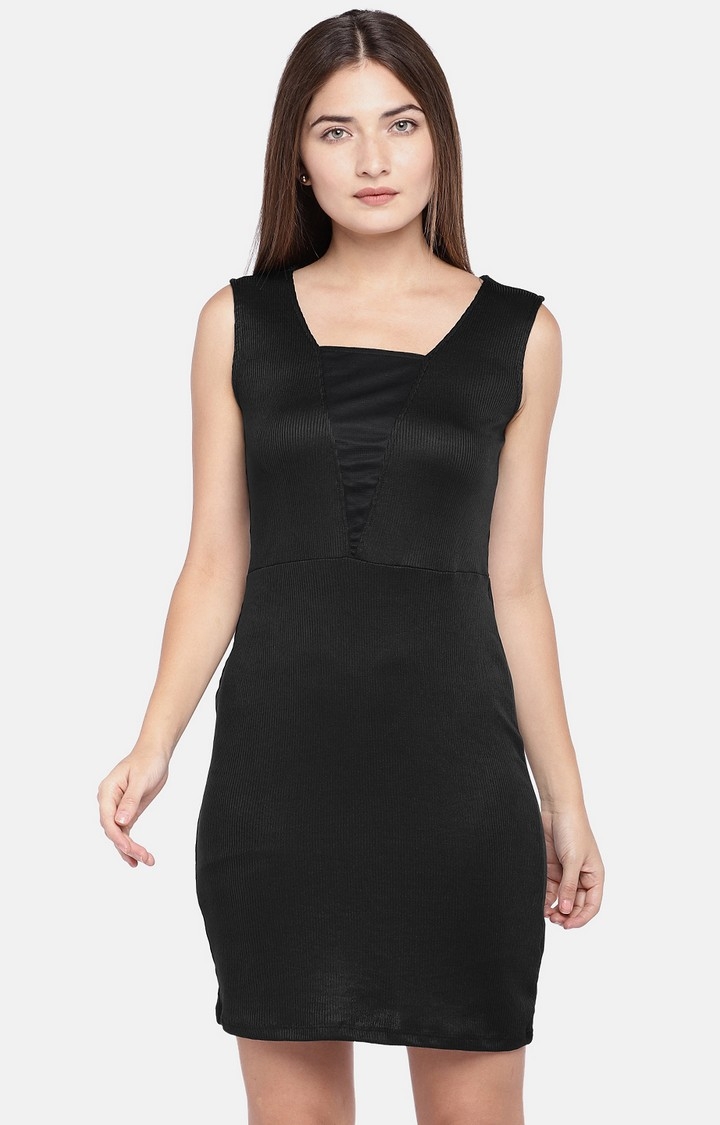 globus | Black Solid Sheath Dress 0