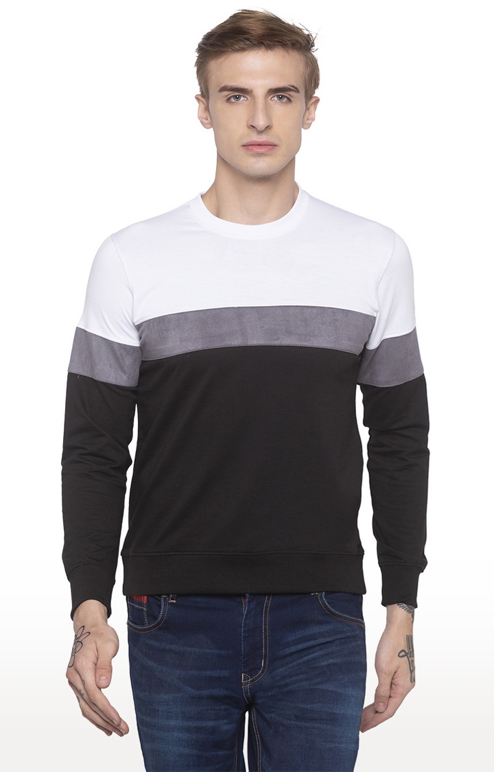 globus | White and Black Colourblock Sweatshirt 0