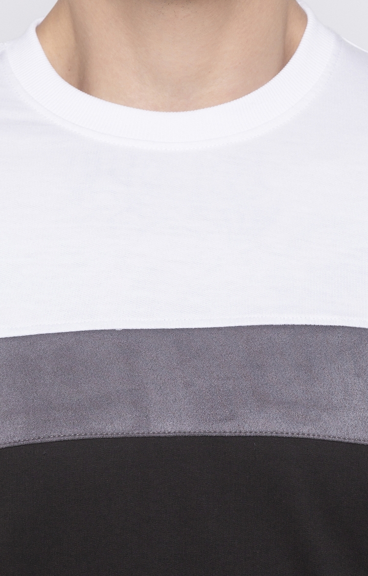 globus | White and Black Colourblock Sweatshirt 4