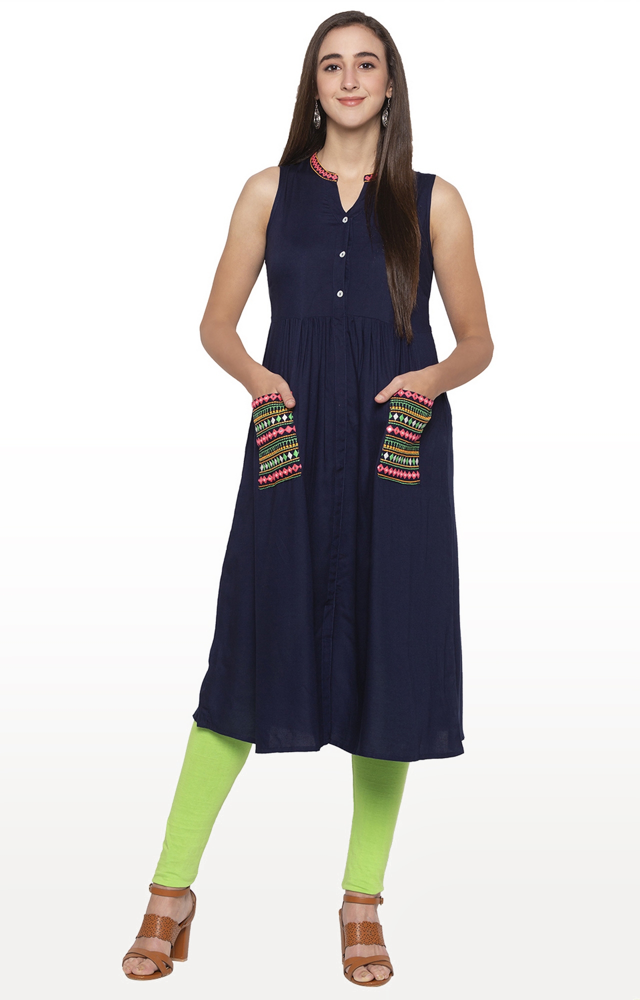globus | Blue Embroidered Tunic 1
