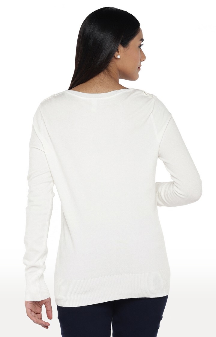 globus | White Solid Sweatshirt 3