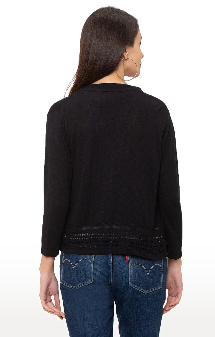 Black Solid Shrug