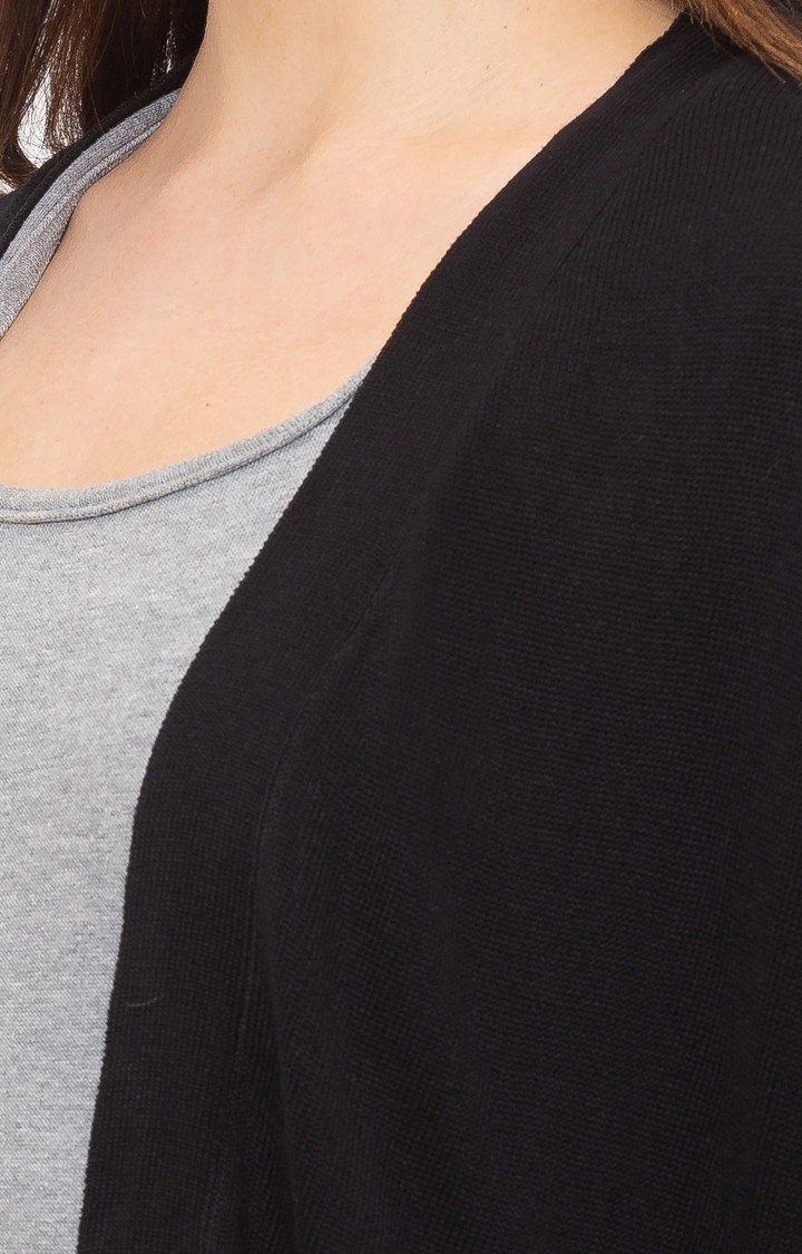 Black Solid Shrug