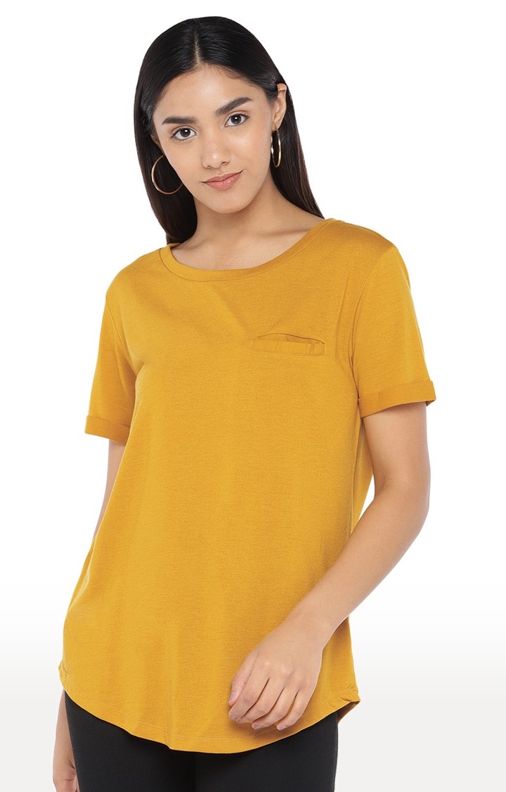 globus | Yellow Solid T-Shirt 0