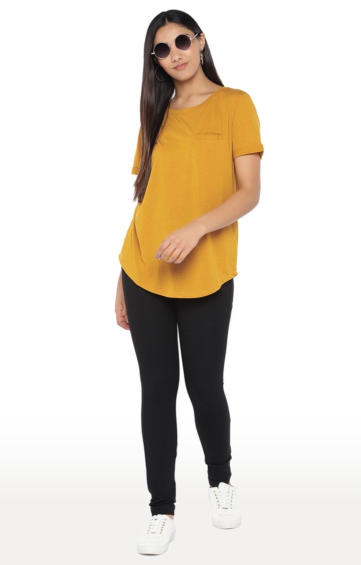 globus | Yellow Solid T-Shirt 1