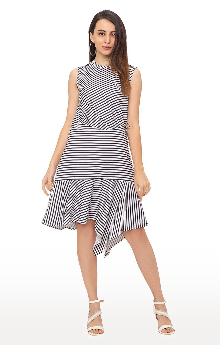 Black Striped Shift Dress