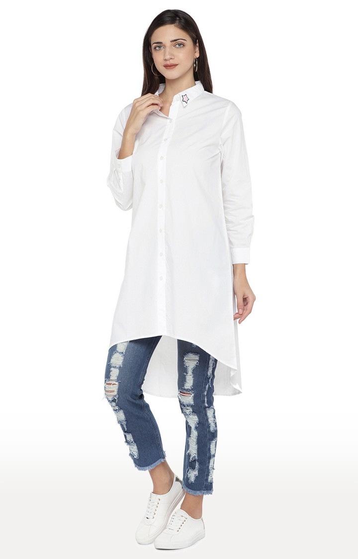 globus | White Solid Casual Shirt 1