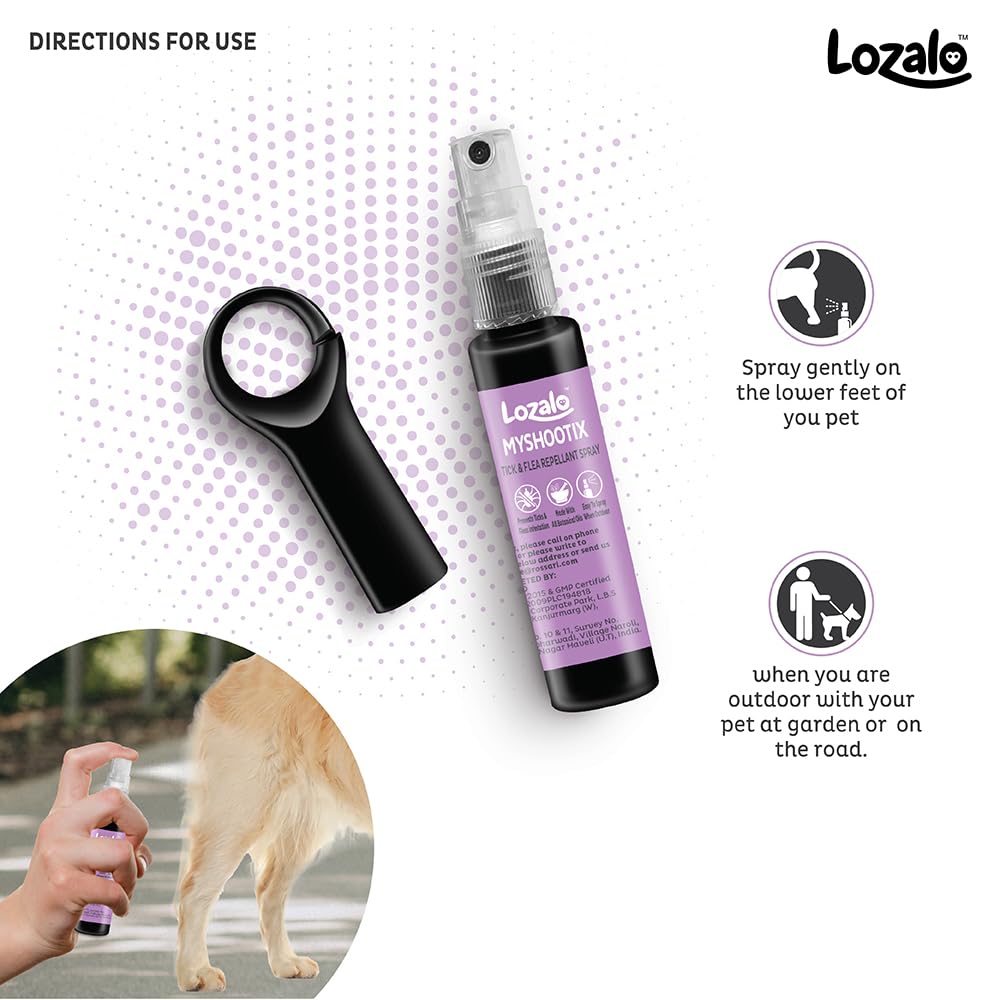 Lozalo Myshootix Tick & Flea Repellant Spray, 22 ml