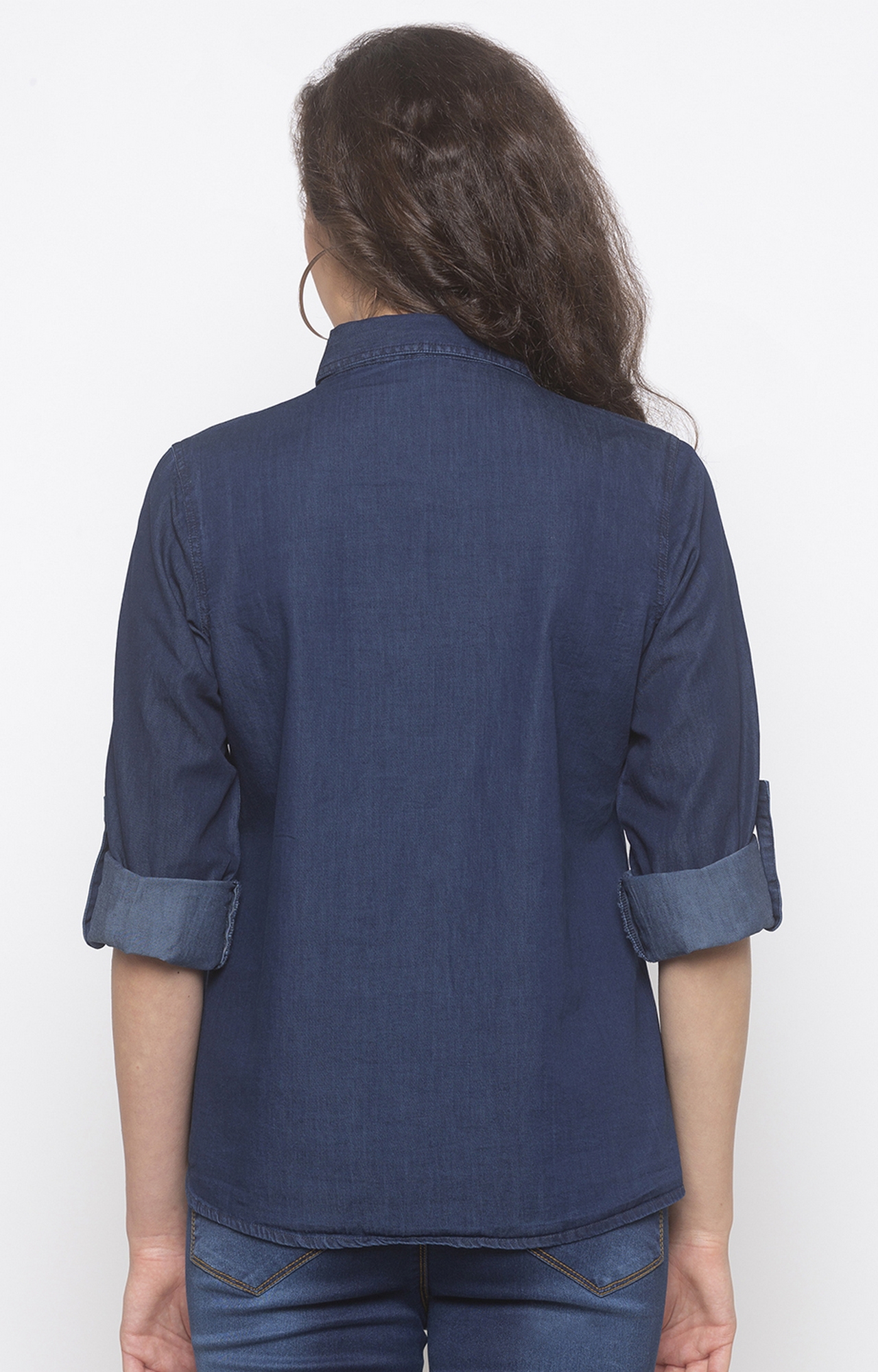 globus | Blue Embroidered Blouson Top 3