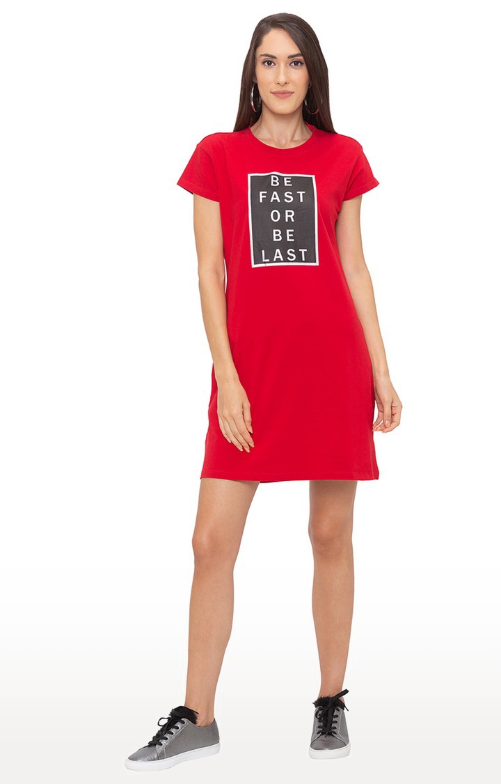globus | Red Printed Shift Dress 1
