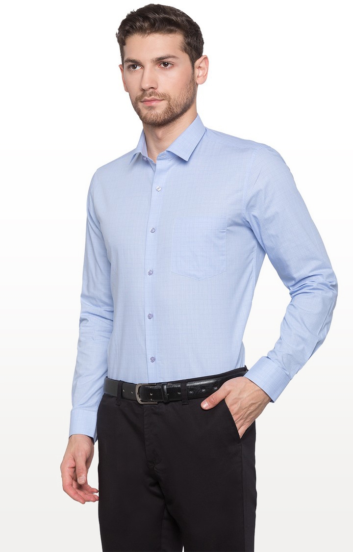 globus | Blue Solid Formal Shirt 2